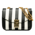 Celine Small C Striped Leather Bag