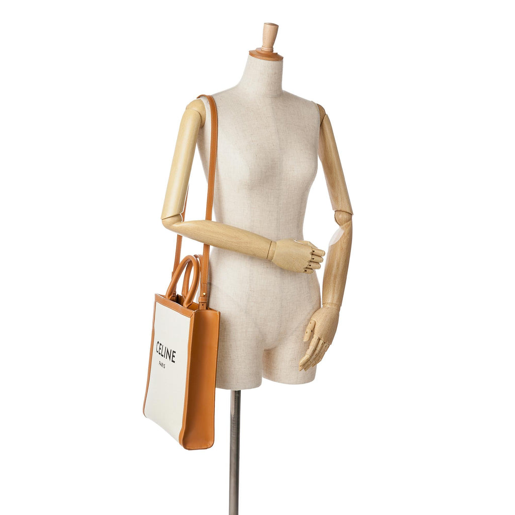 Celine Small Canvas Vertical Cabas Satchel (SHG-a0wvYG)