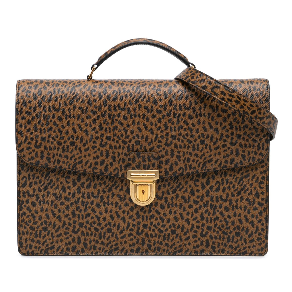 Celine Small Leopard Business Bag