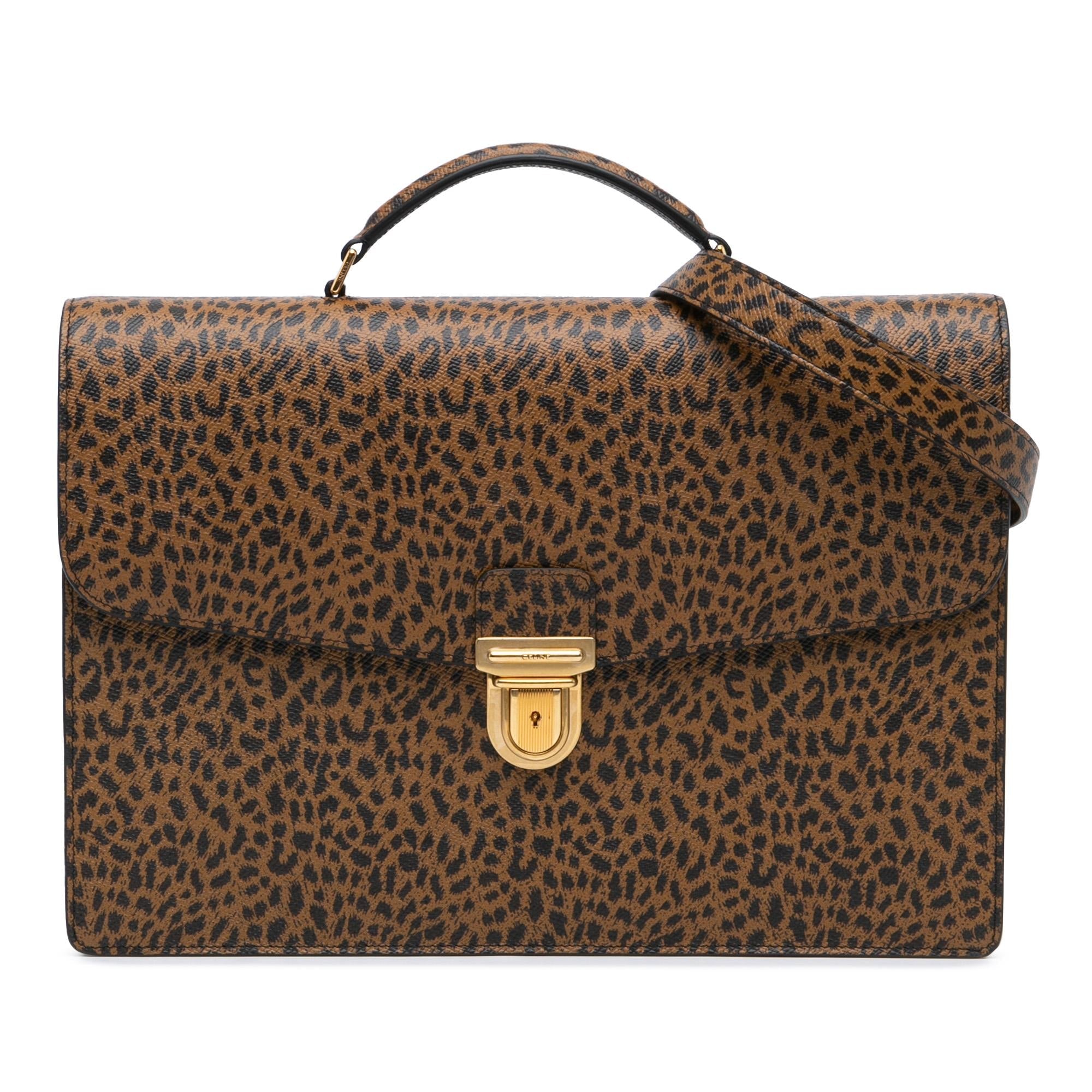 Celine Small Leopard Business Bag