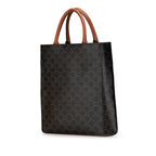 Celine Small Paris Print Triomphe Coated Canvas Vertical Cabas Tote