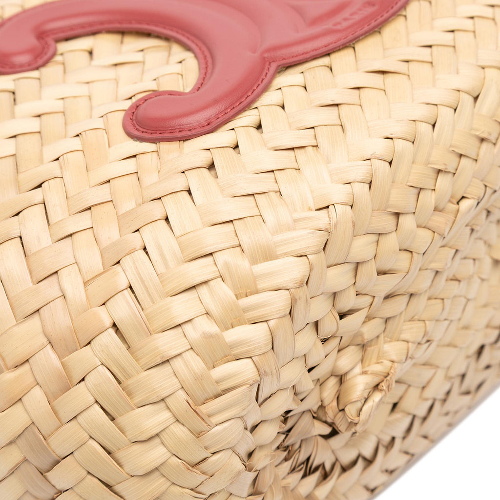 Celine Small Raffia Cuir Triomphe Classic Panier Tote
