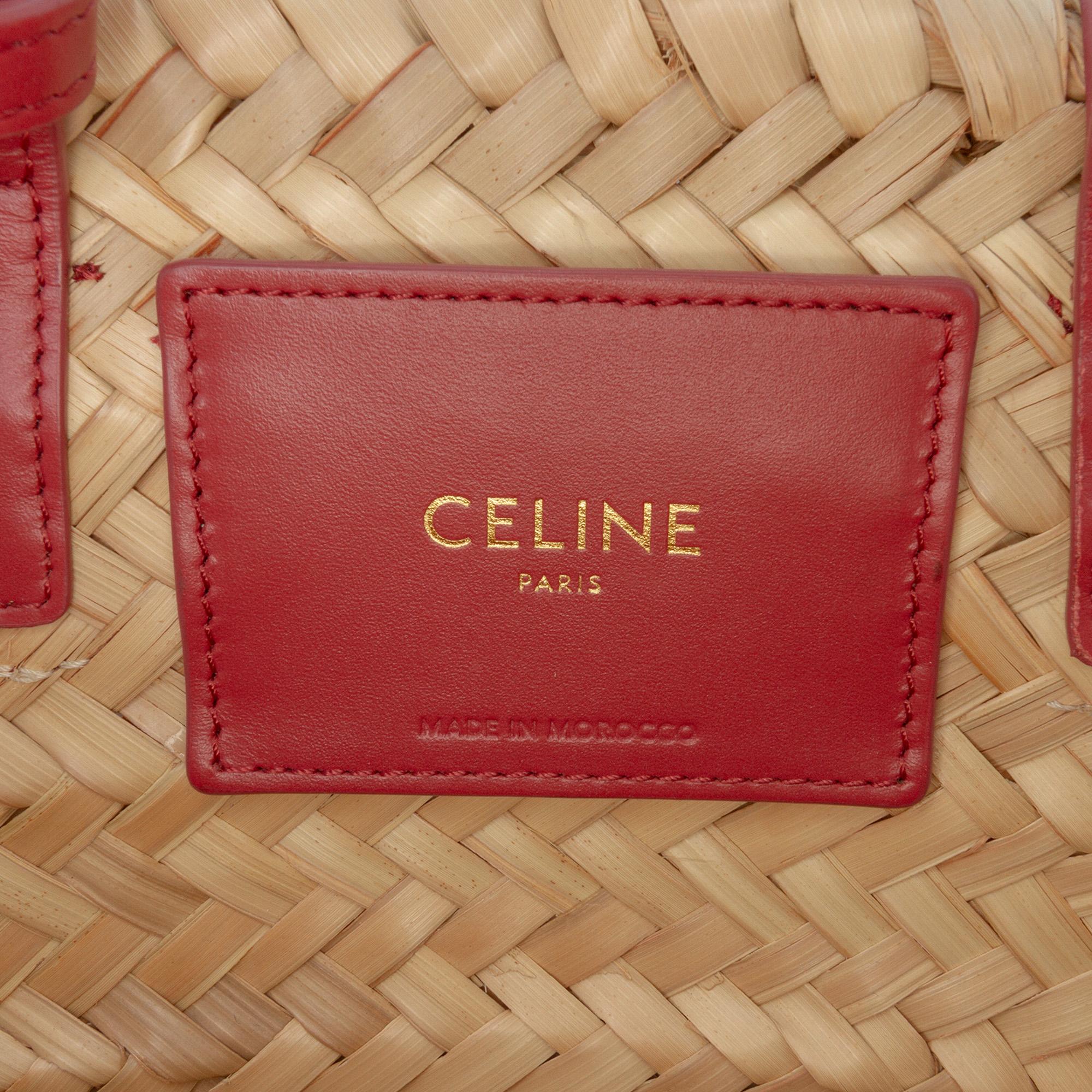 Celine Small Raffia Cuir Triomphe Classic Panier Tote