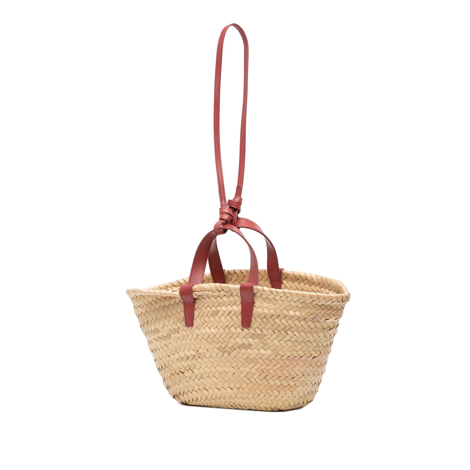 Celine Small Raffia Cuir Triomphe Classic Panier Tote