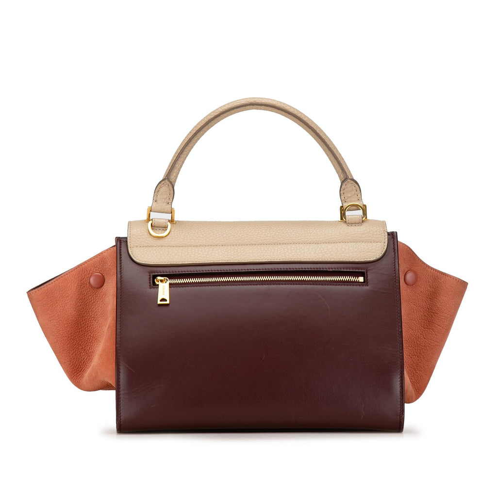 Celine Small Tricolor Trapeze Satchel (SHG-i8z7ZT)
