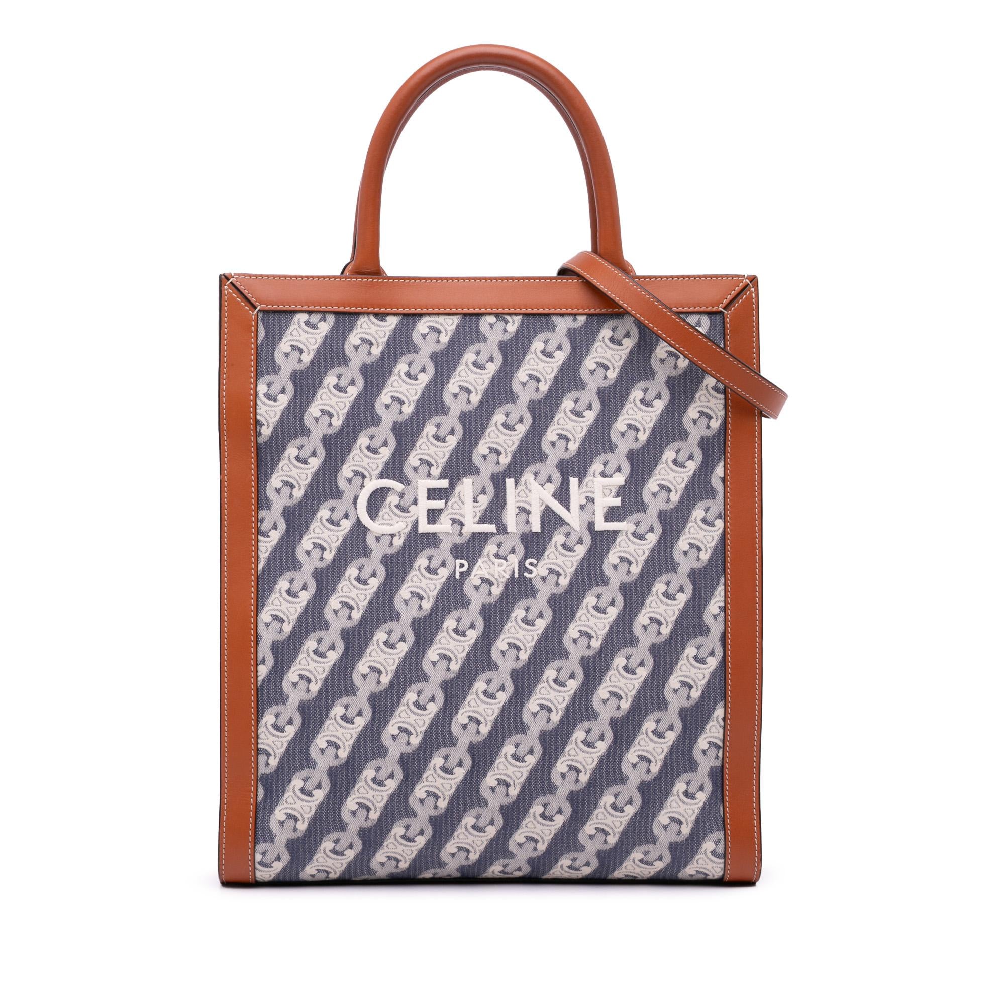 Celine Small Triomphe Canvas Maillon Vertical Cabas Satchel