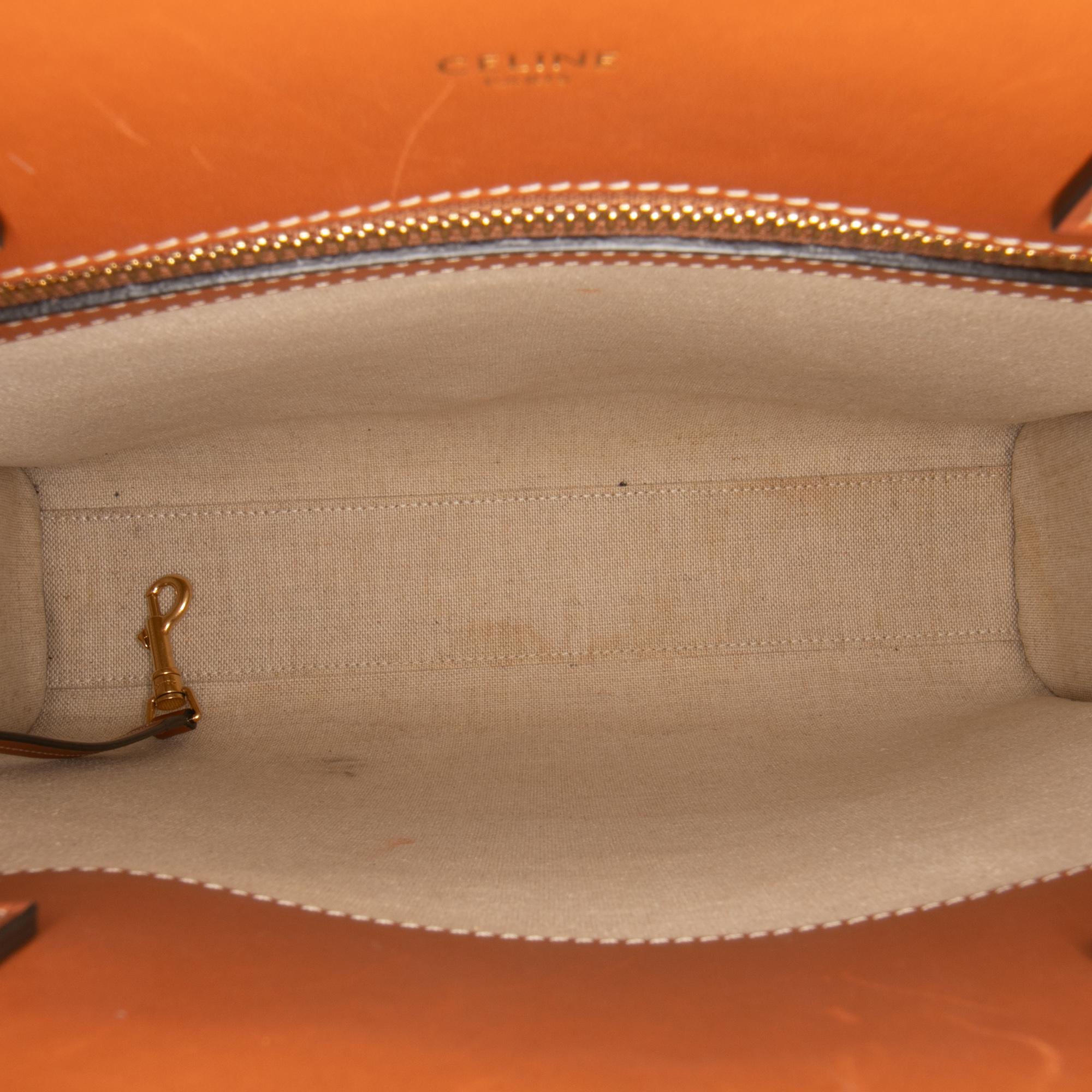 Celine Small Triomphe Canvas Maillon Vertical Cabas Satchel