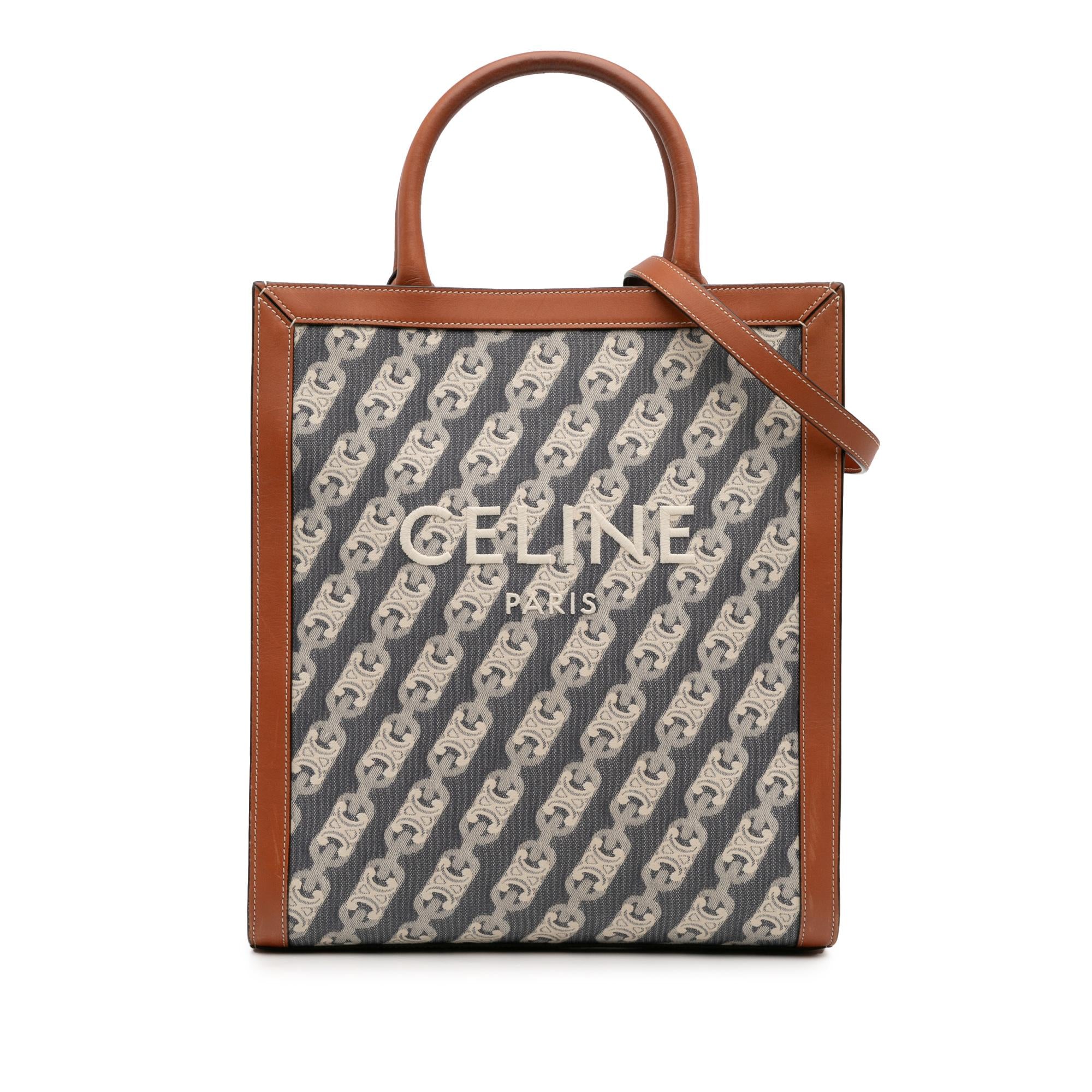Celine Small Triomphe Canvas Maillon Vertical Cabas Satchel