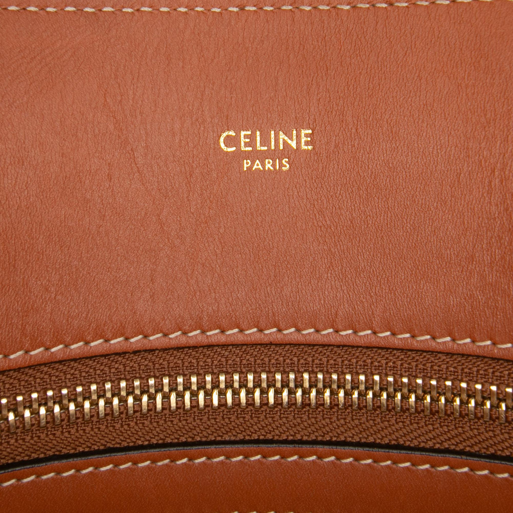 Celine Small Triomphe Canvas Maillon Vertical Cabas Satchel