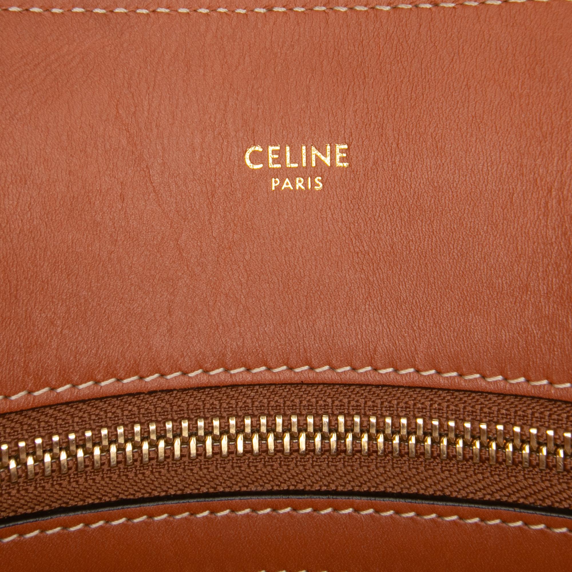 Celine Small Triomphe Canvas Maillon Vertical Cabas Satchel