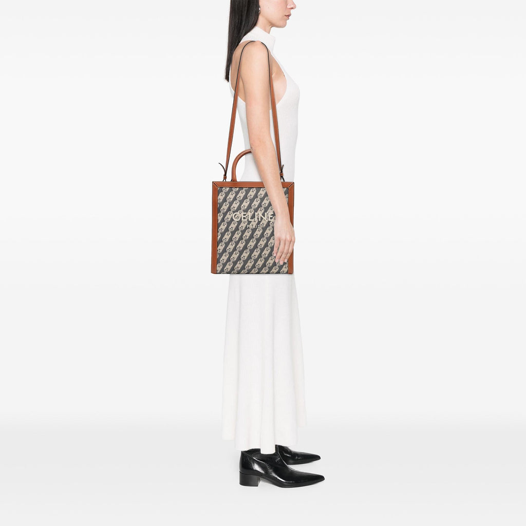 Celine Small Triomphe Canvas Maillon Vertical Cabas Satchel