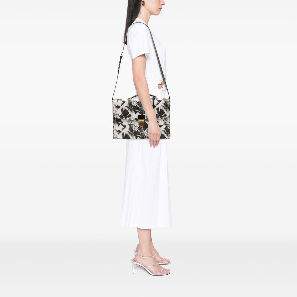 Celine Small Triomphe Coated Canvas Box Cartable Briefcase