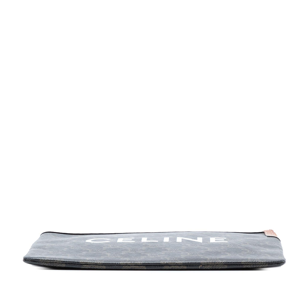 Celine Small Triomphe Coated Canvas Clutch