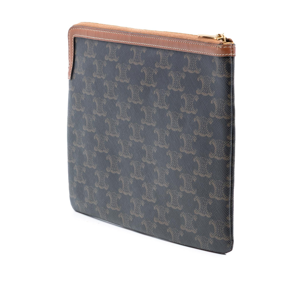 Celine Small Triomphe Coated Canvas Clutch