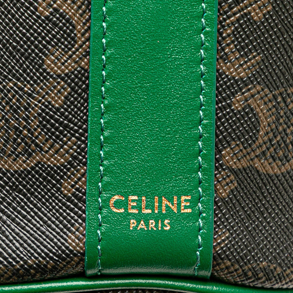 Celine Small Triomphe Coated Canvas Drawstring Bucket Bag