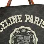 Celine Small Triomphe Coated Canvas Paris Print Vertical Cabas