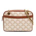 Celine Small Triomphe Coated Canvas Patapans Shoulder Bag