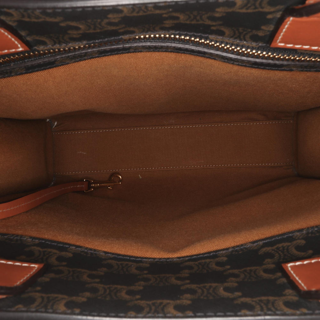 Celine Small Triomphe Coated Canvas Vertical Cabas Satchel