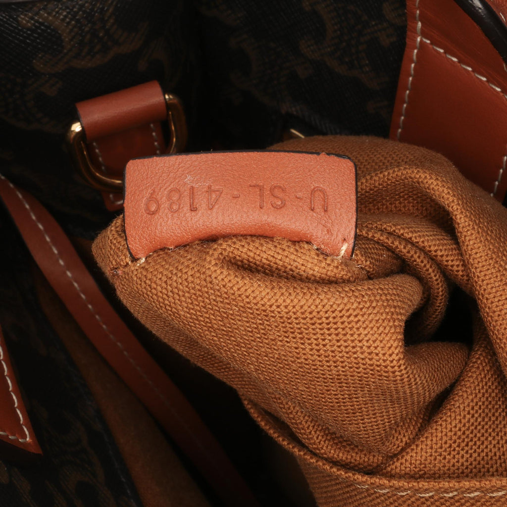 Celine Small Triomphe Coated Canvas Vertical Cabas Satchel