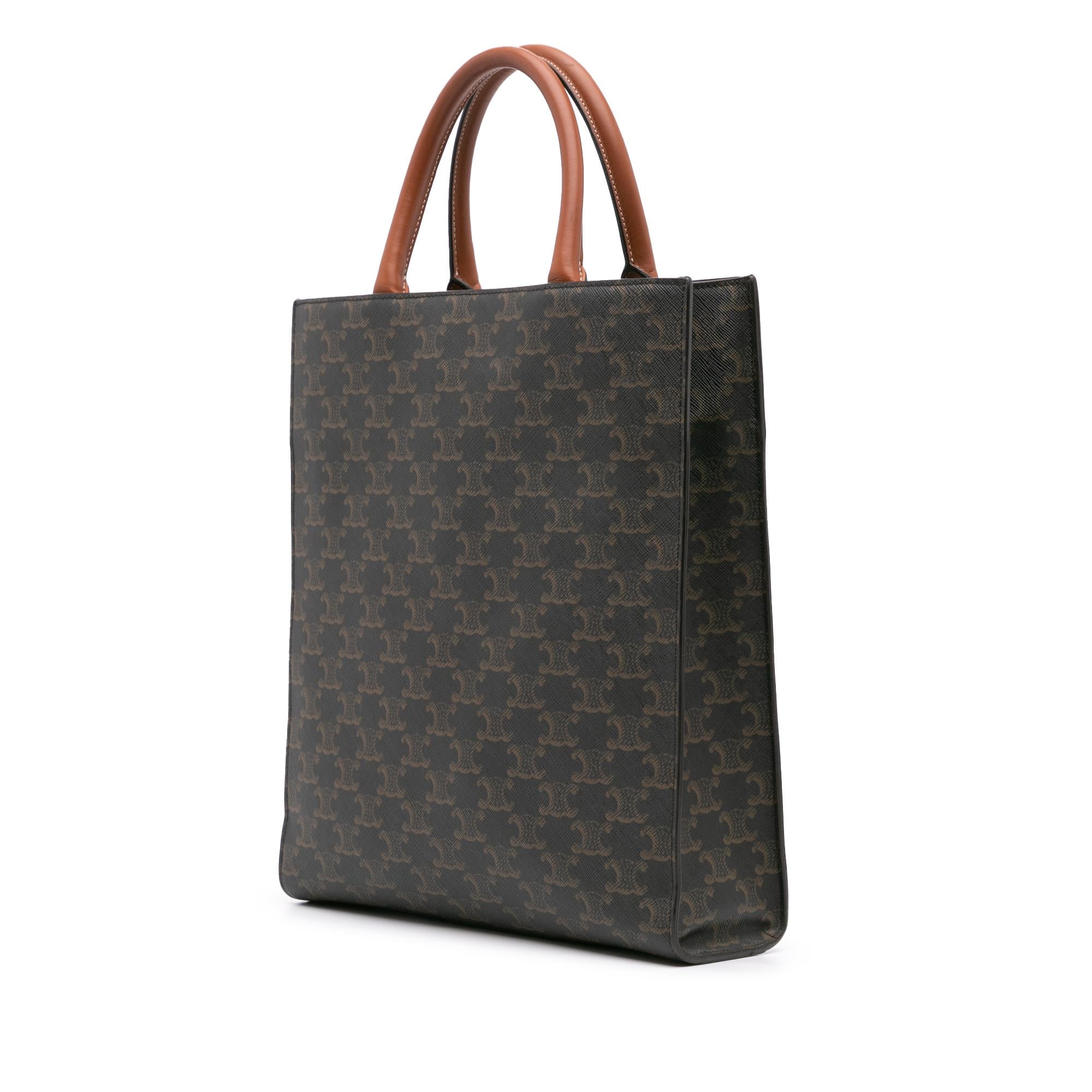 Celine Small Triomphe Coated Canvas Vertical Cabas Satchel