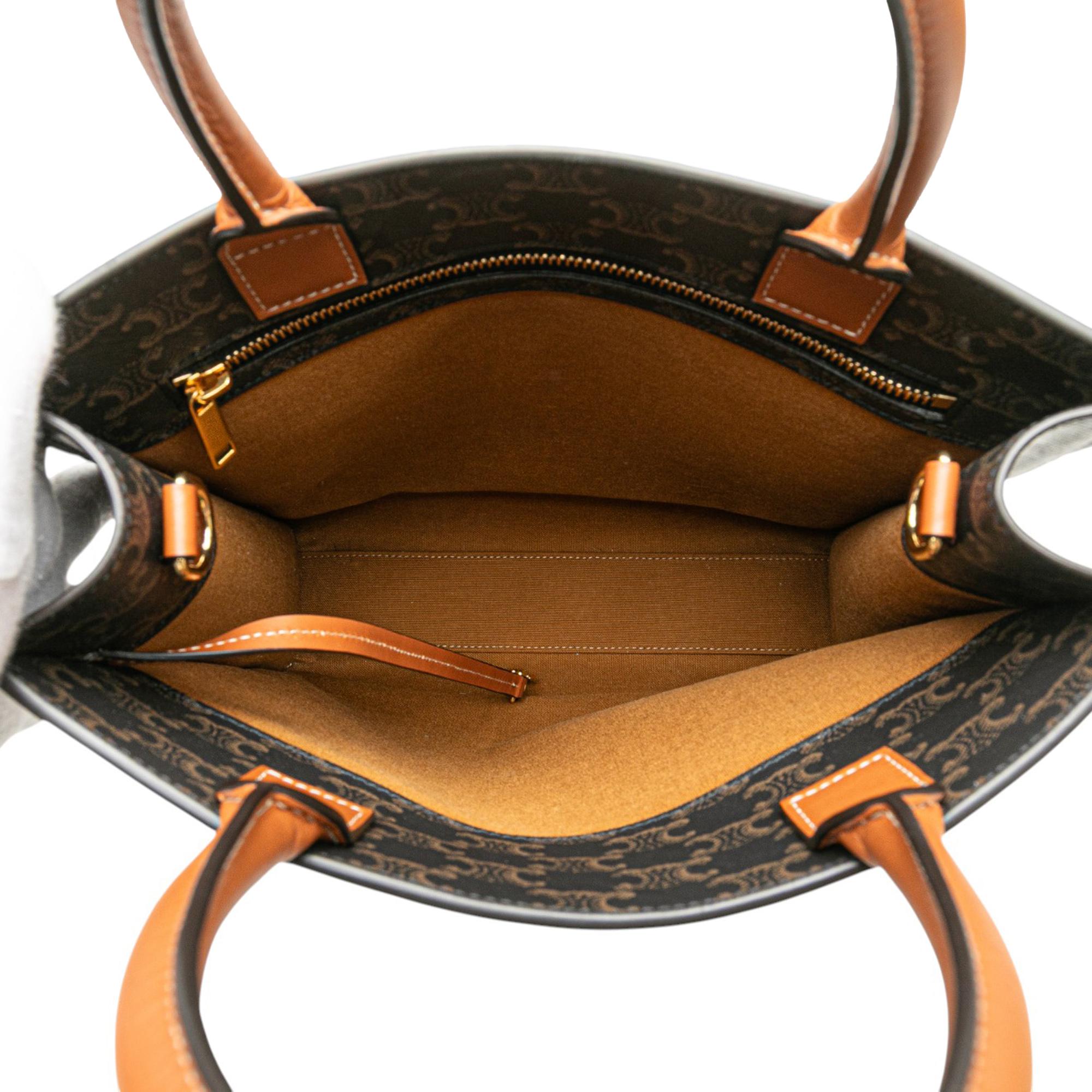 Celine Small Triomphe Coated Canvas Vertical Cabas Tote