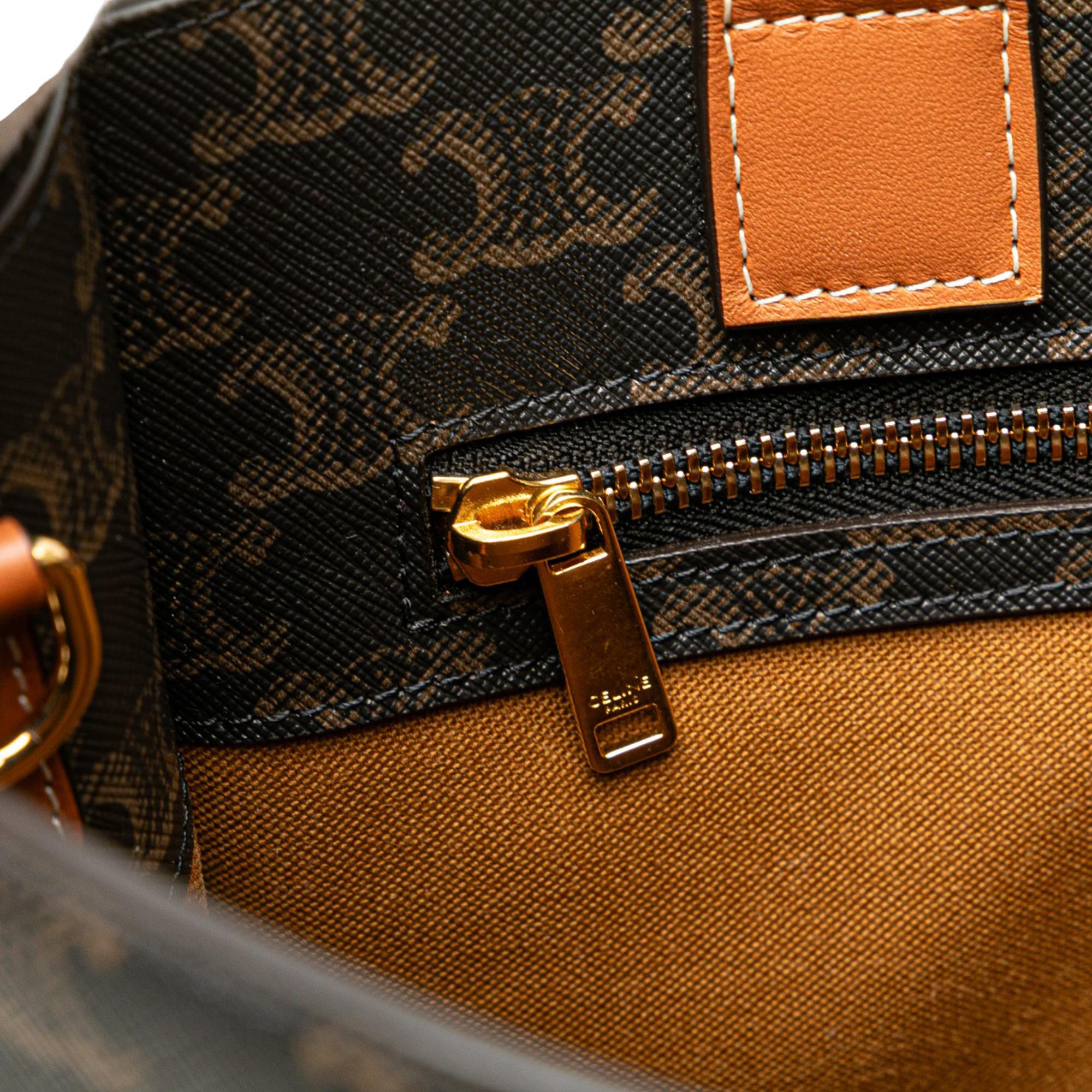 Celine Small Triomphe Coated Canvas Vertical Cabas Tote