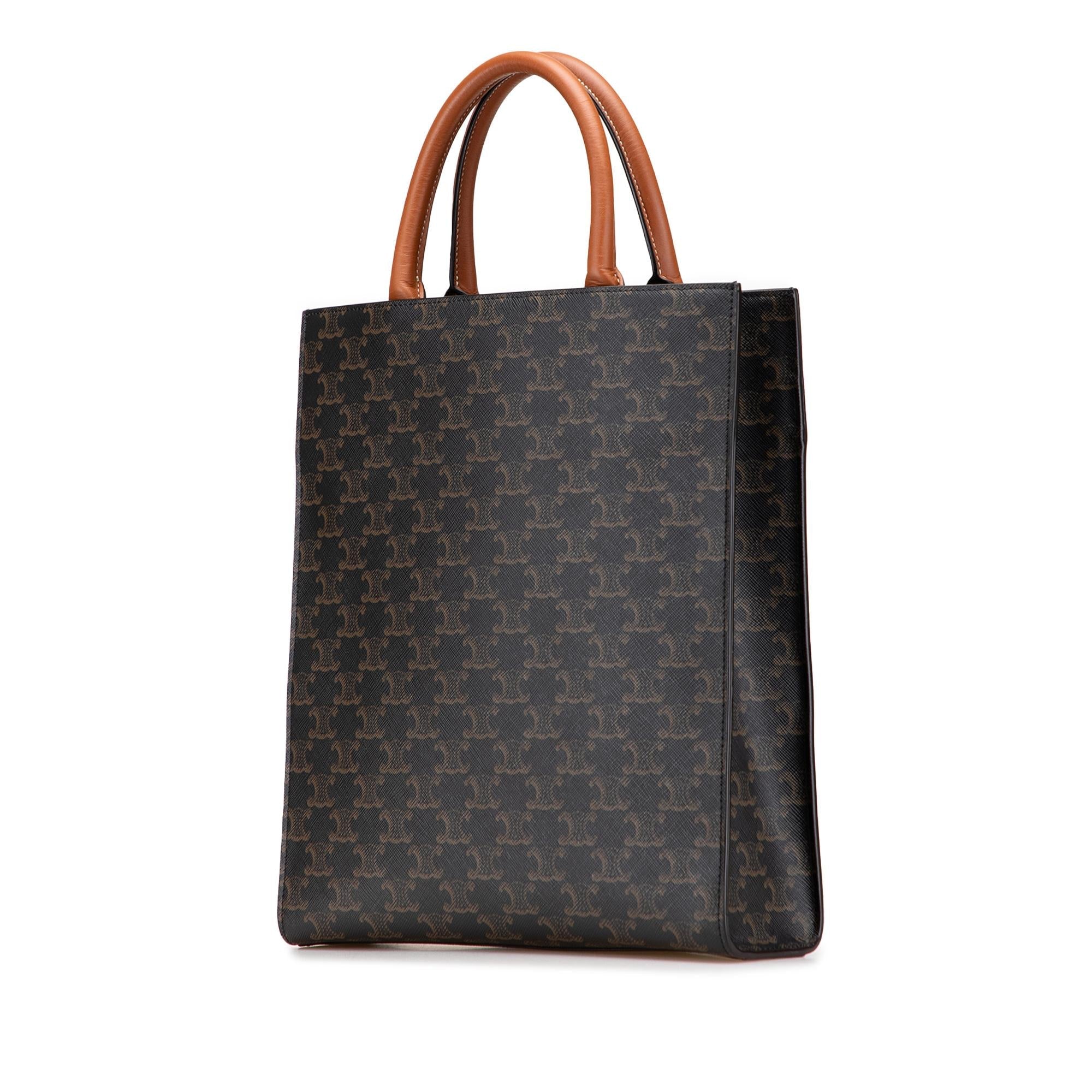 Celine Small Triomphe Coated Canvas Vertical Cabas Tote
