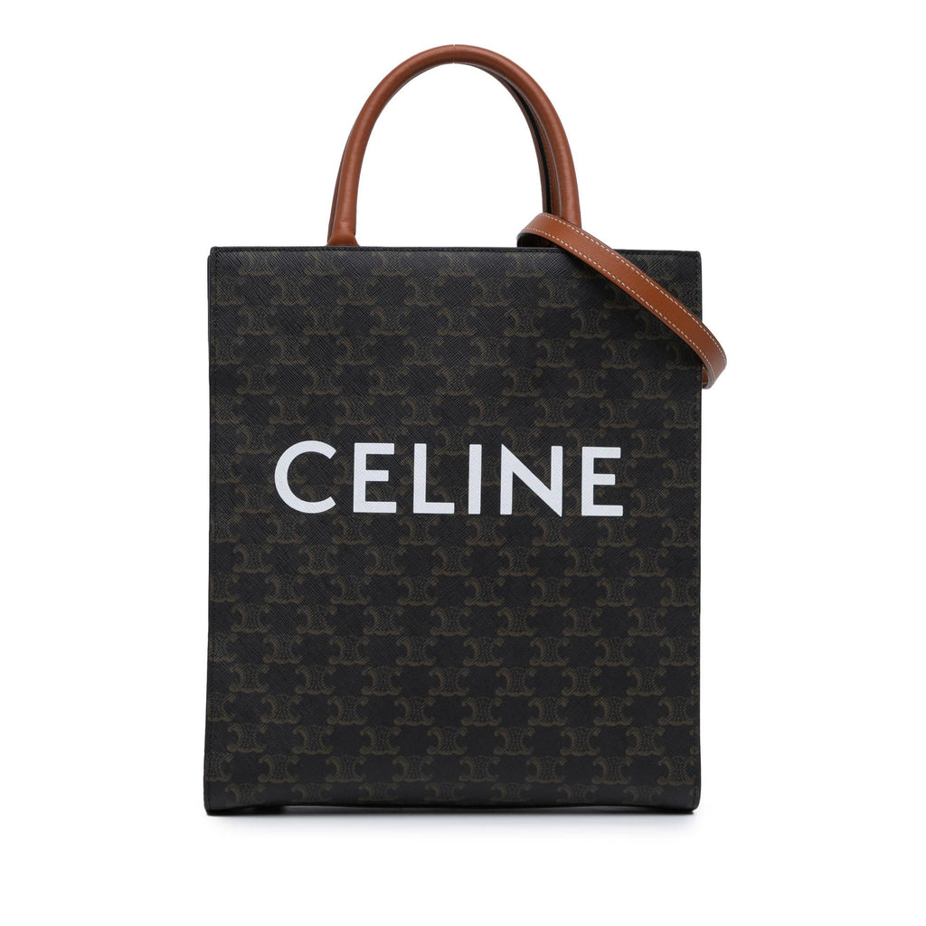 Celine Small Triomphe Coated Canvas Vertical Cabas