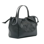 Celine Small Triomphe Cuir Cabas Drawstring Satchel (SHG-xhANaN)