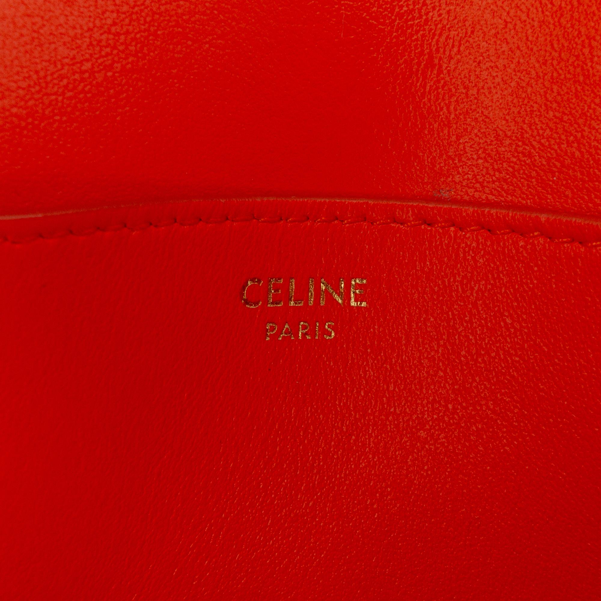 Celine Smooth Calfskin Tabou Clutch on Strap