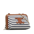 Celine Stripe Triomphe Clutch On Chain (SHG-5CjOmH)