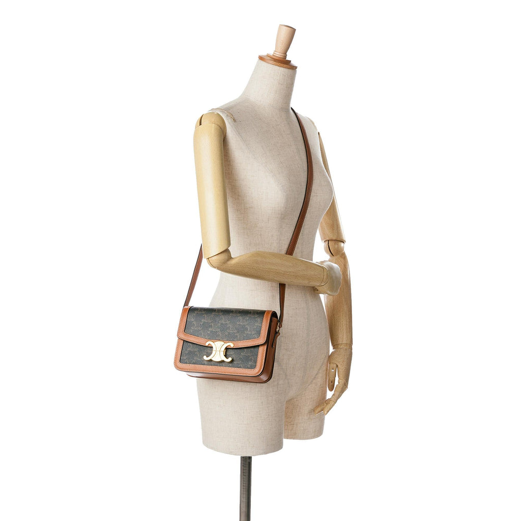 Celine Teen Coated Canvas Triomphe Crossbody