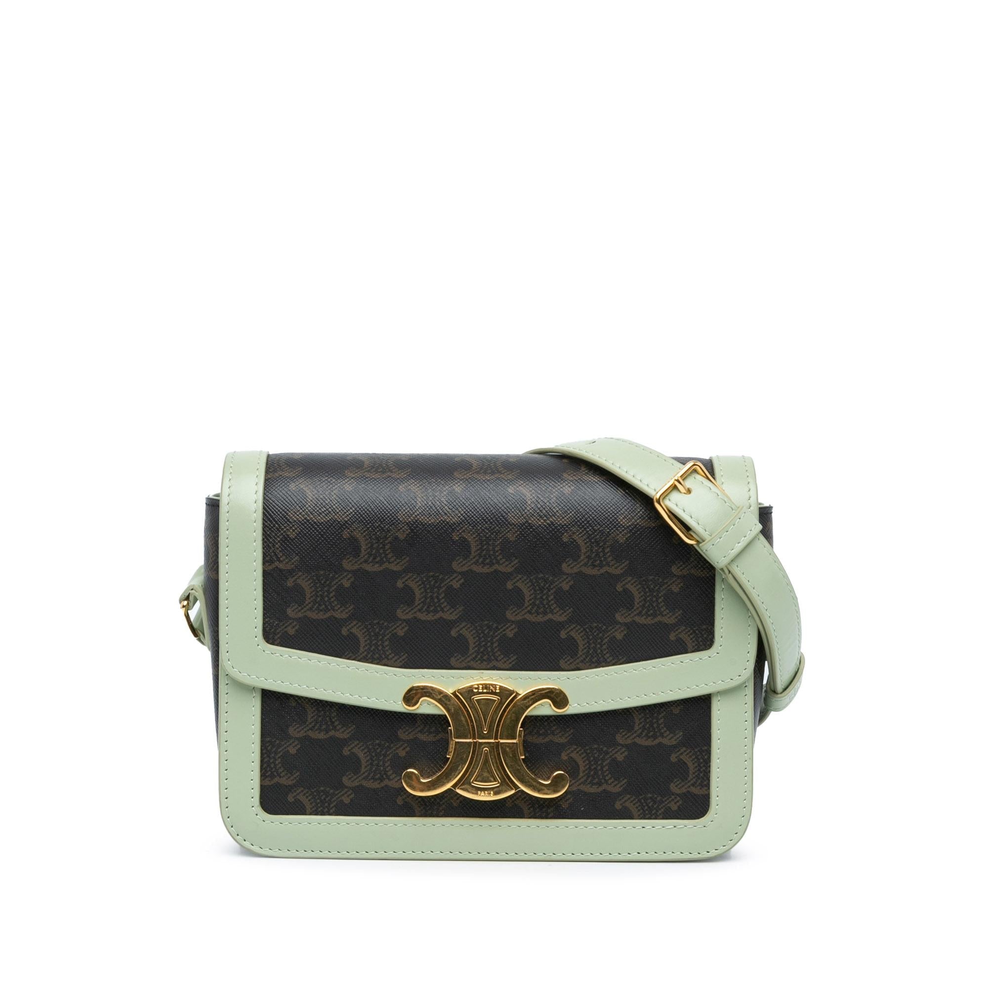 Celine Teen Coated Canvas Triomphe Crossbody