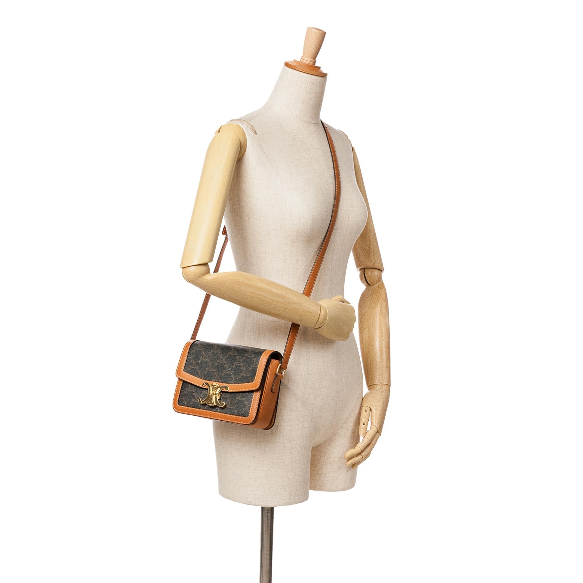 Celine Teen Coated Canvas Triomphe Crossbody
