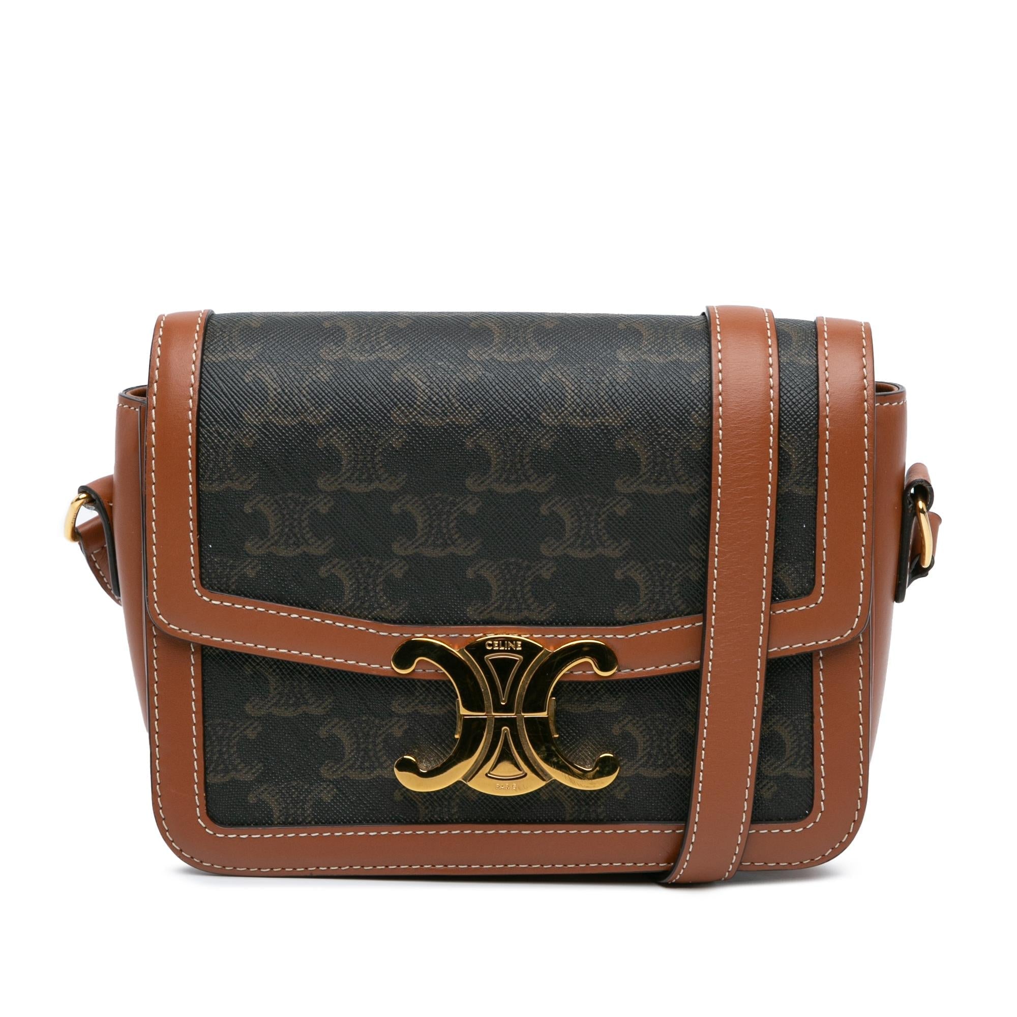 Celine Teen Coated Canvas Triomphe Crossbody