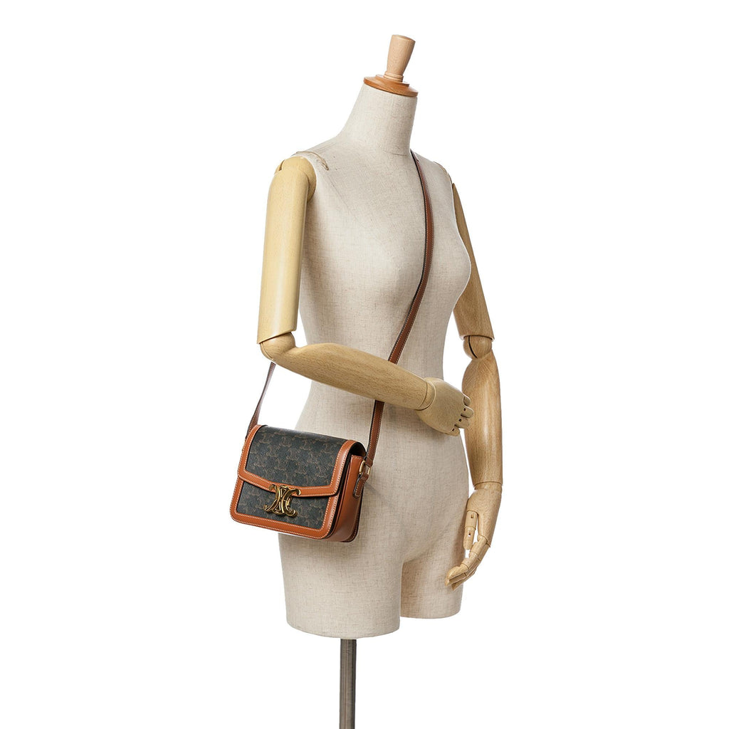 Celine Teen Coated Canvas Triomphe Crossbody