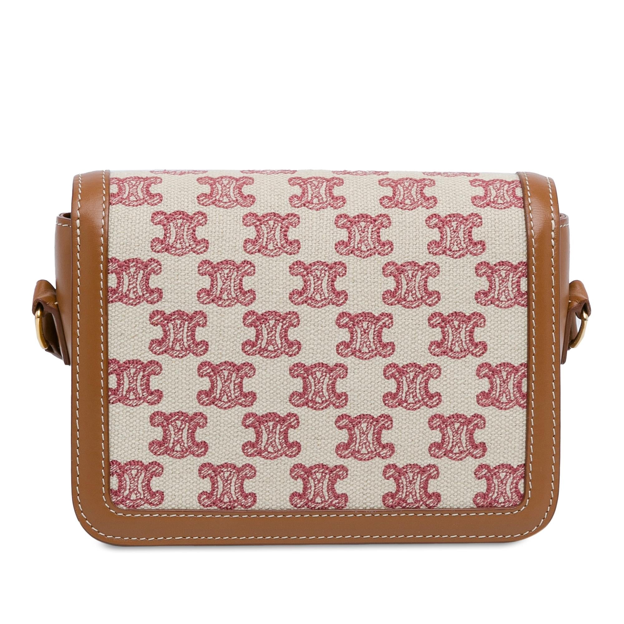Celine Teen Embroidered Canvas Triomphe Crossbody (SHG-fY2a1z)
