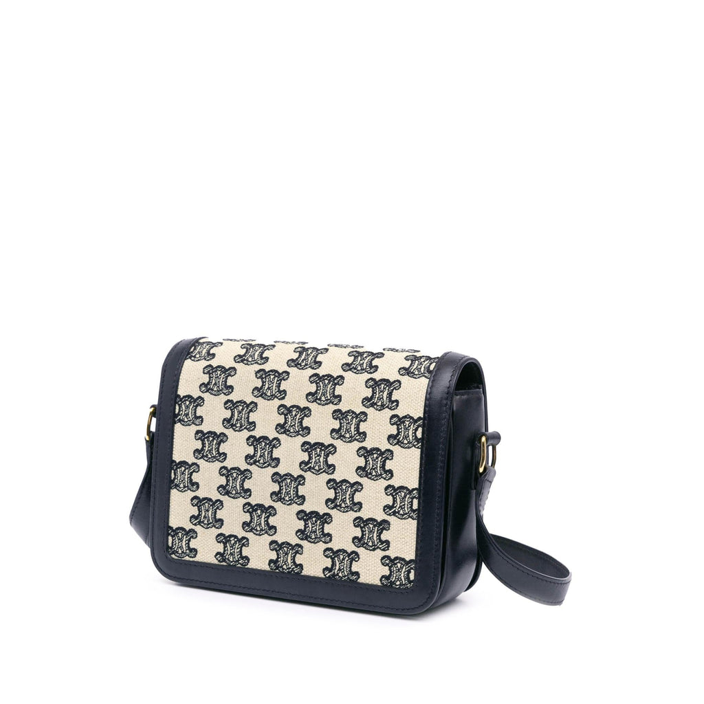 Celine Teen Embroidered Canvas Triomphe Crossbody