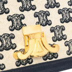 Celine Teen Embroidered Canvas Triomphe Crossbody