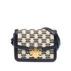 Celine Teen Embroidered Canvas Triomphe Crossbody
