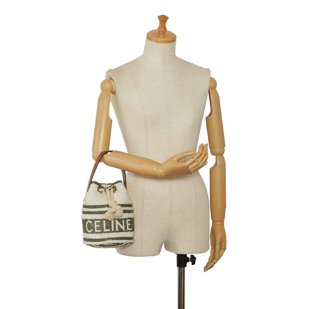 Celine Teen Plein Soleil Canvas Drawstring Bucket Bag (SHG-vno2zN)