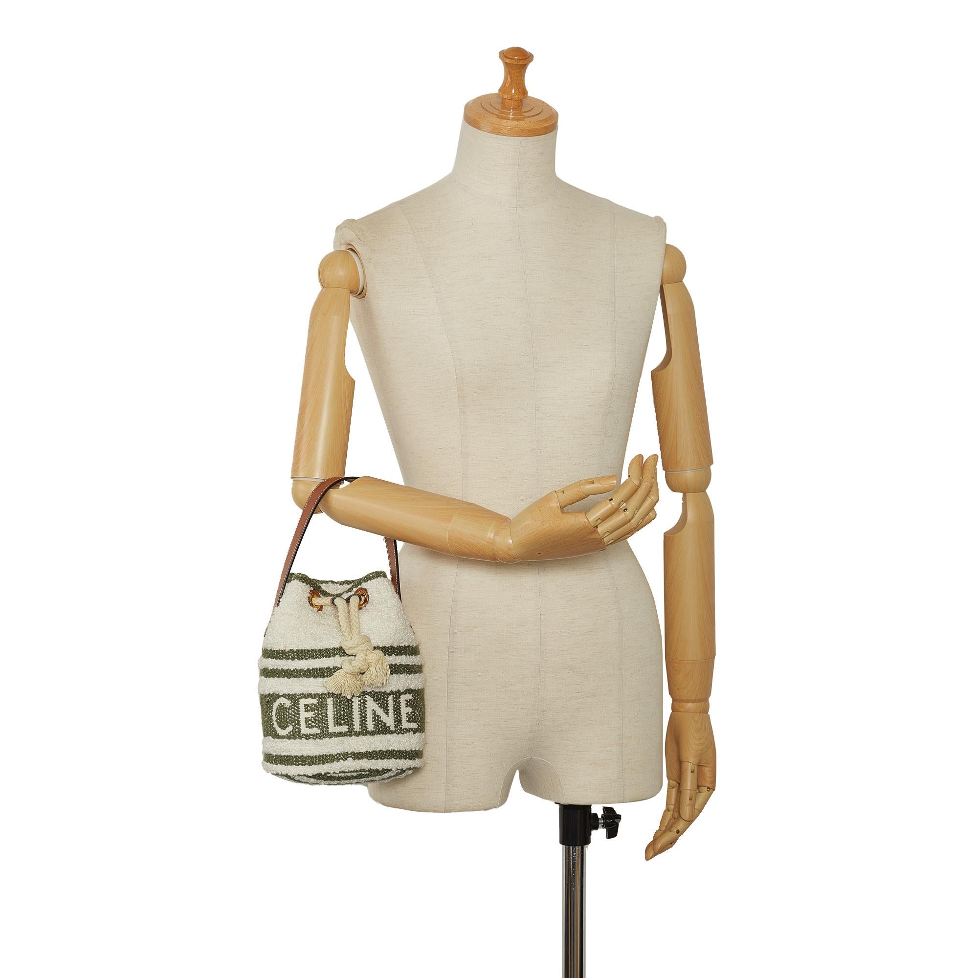 Celine Teen Plein Soleil Canvas Drawstring Bucket Bag (SHG-vno2zN)