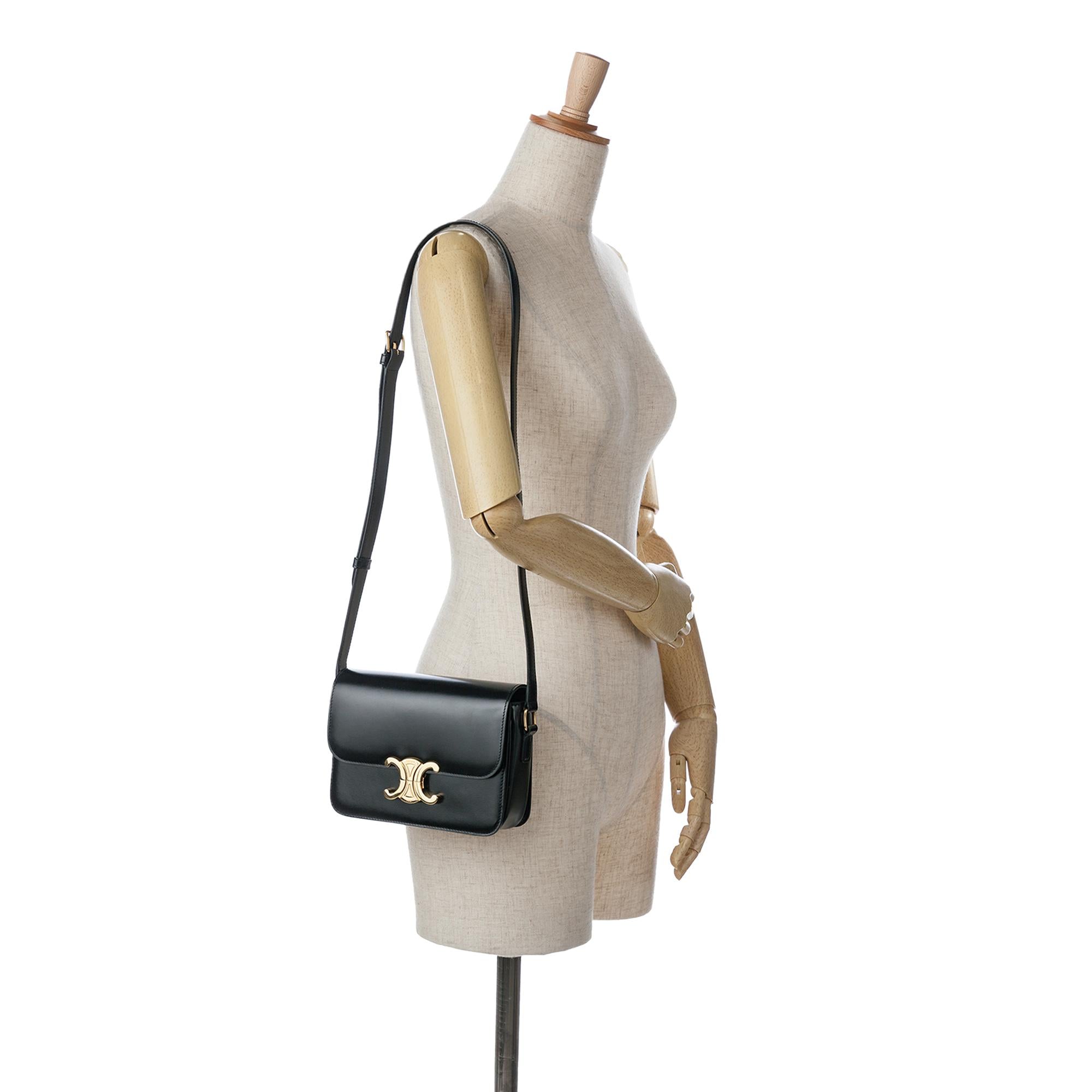 Celine Teen Shiny Calfskin Triomphe Crossbody (SHG-wclCE3)