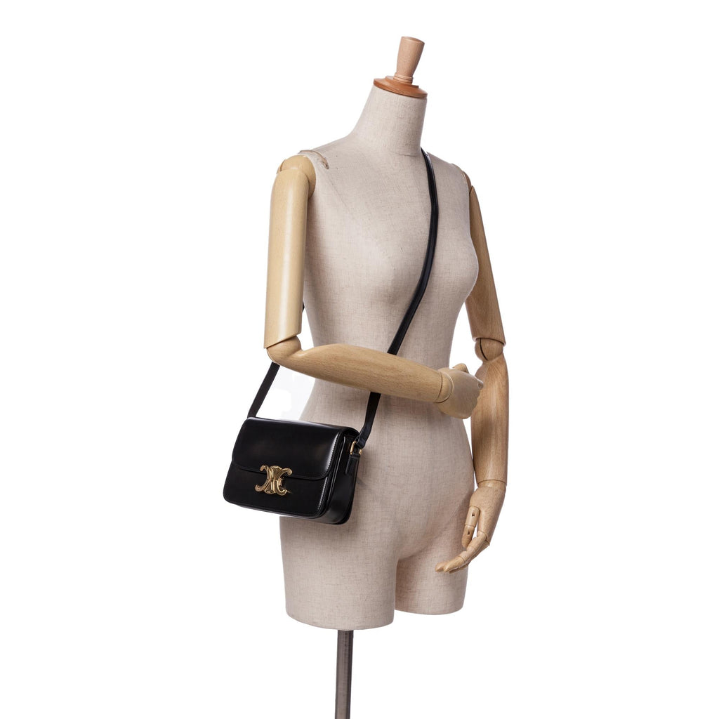 Celine Teen Shiny Calfskin Triomphe Crossbody