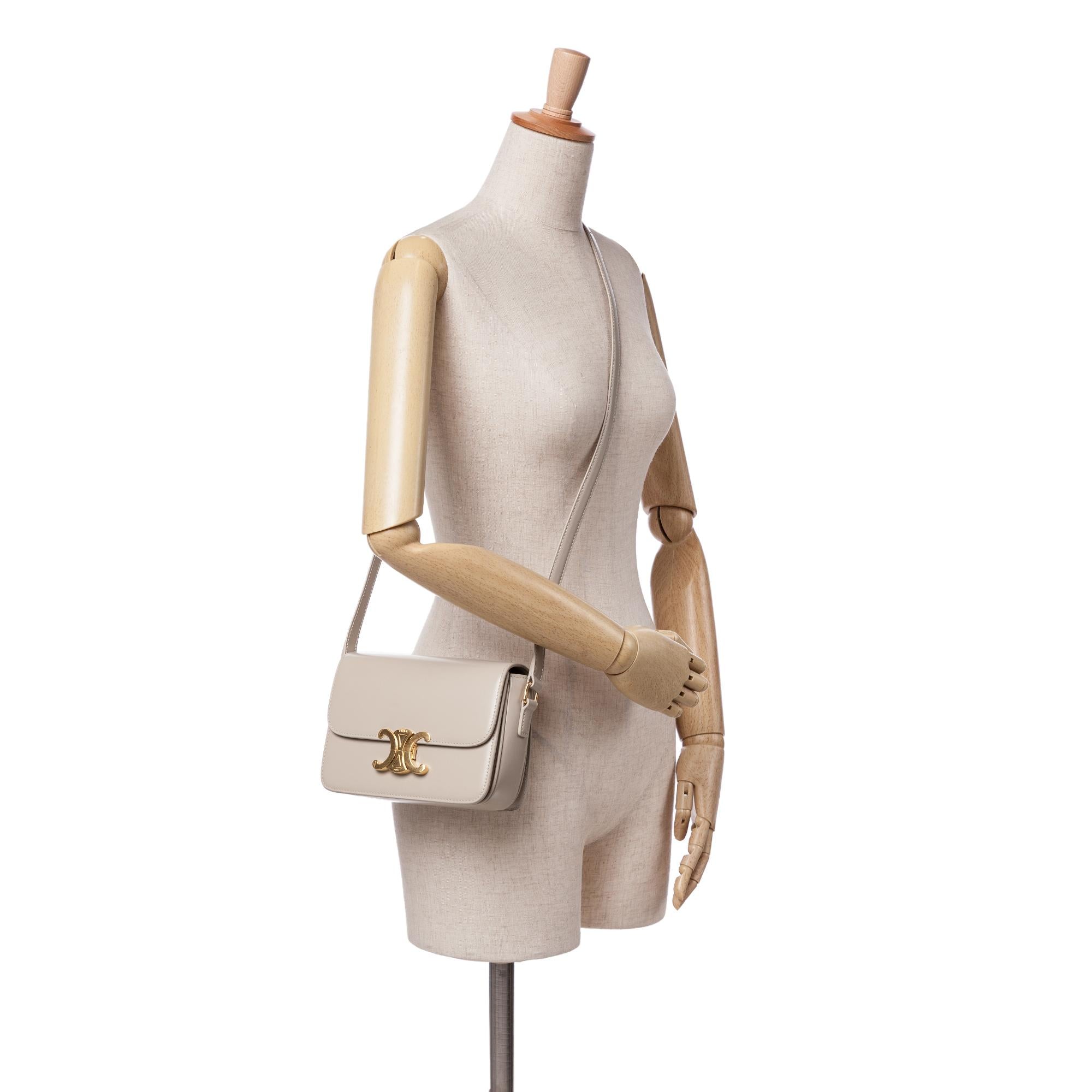 Celine Teen Shiny Calfskin Triomphe Crossbody