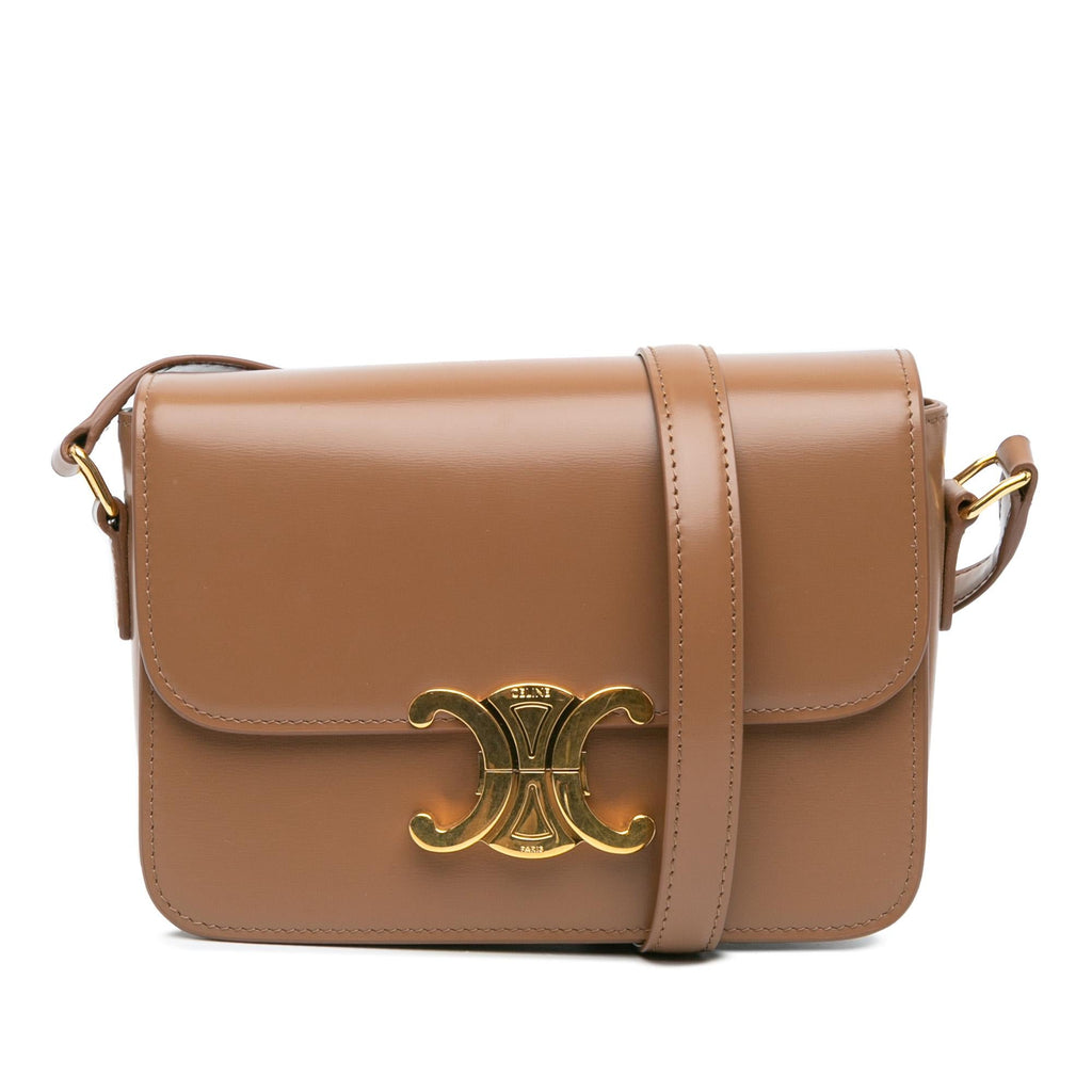 Celine Teen Shiny Calfskin Triomphe Crossbody