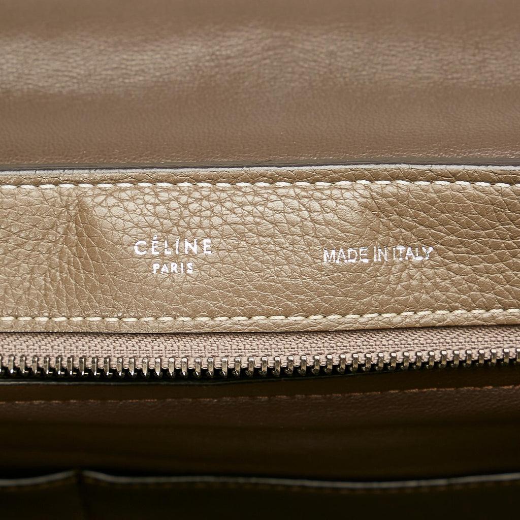 Celine Trapeze Leather Satchel (SHG-25442)