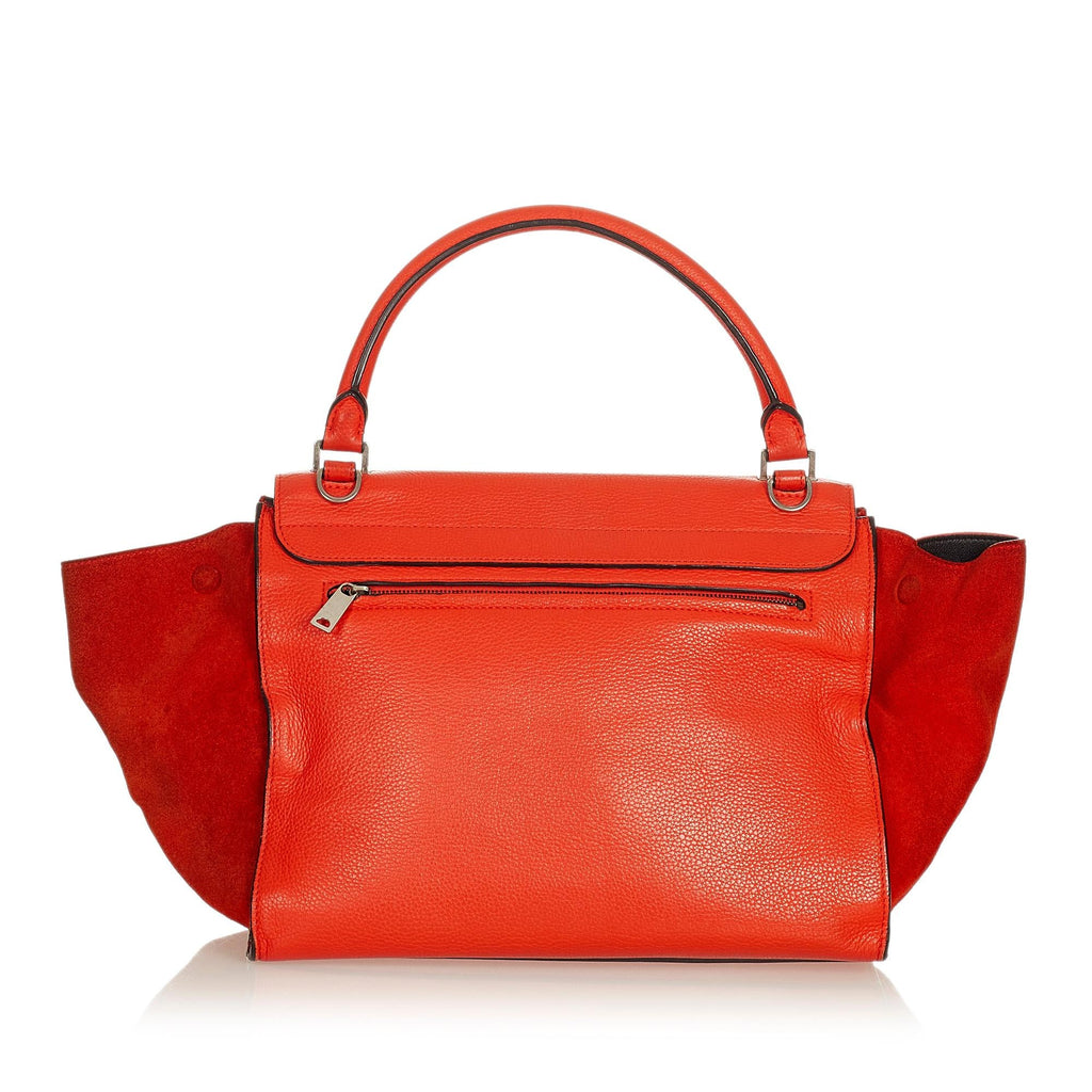 Celine Trapeze Leather Satchel (SHG-26966)