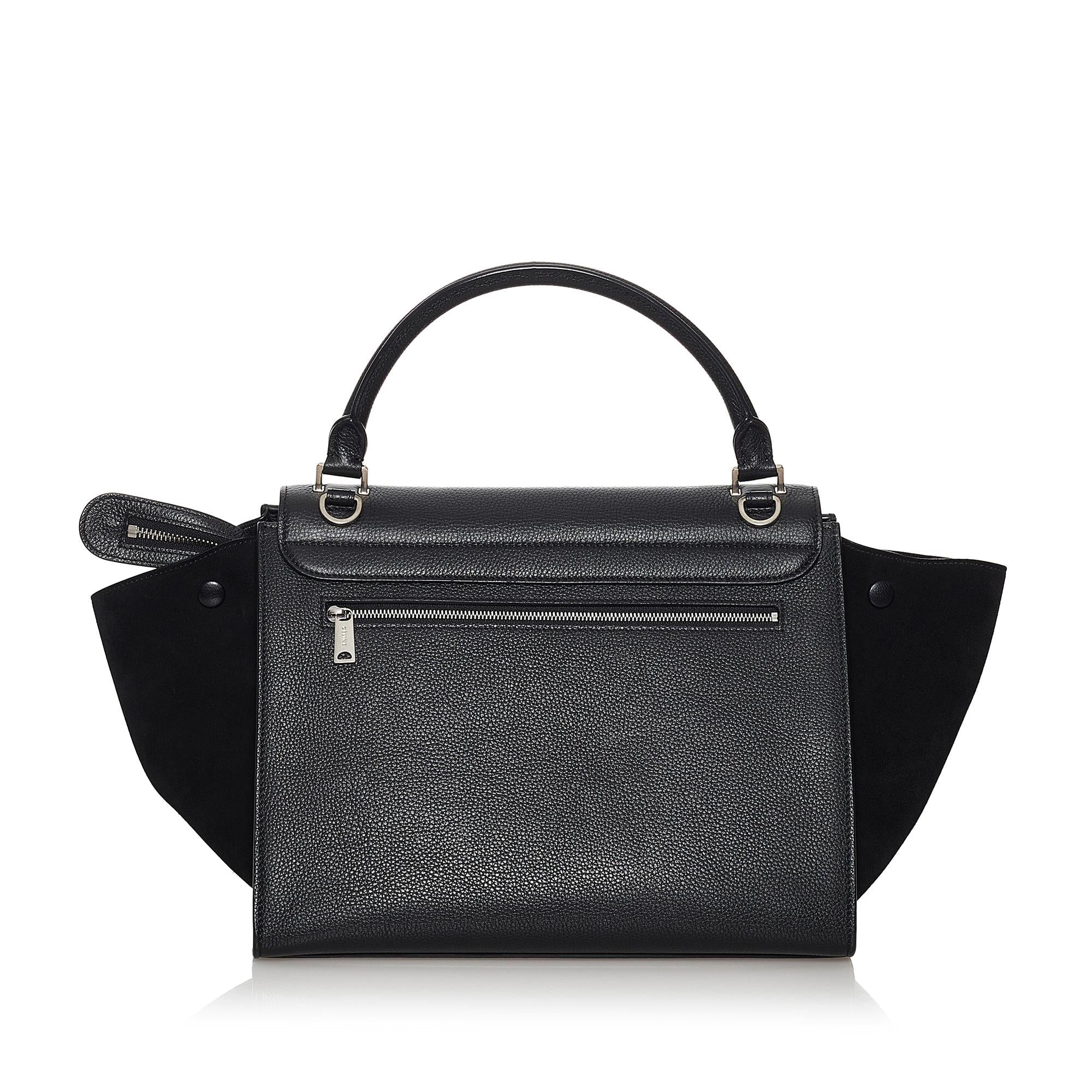 Celine Trapeze Leather Satchel (SHG-30491)