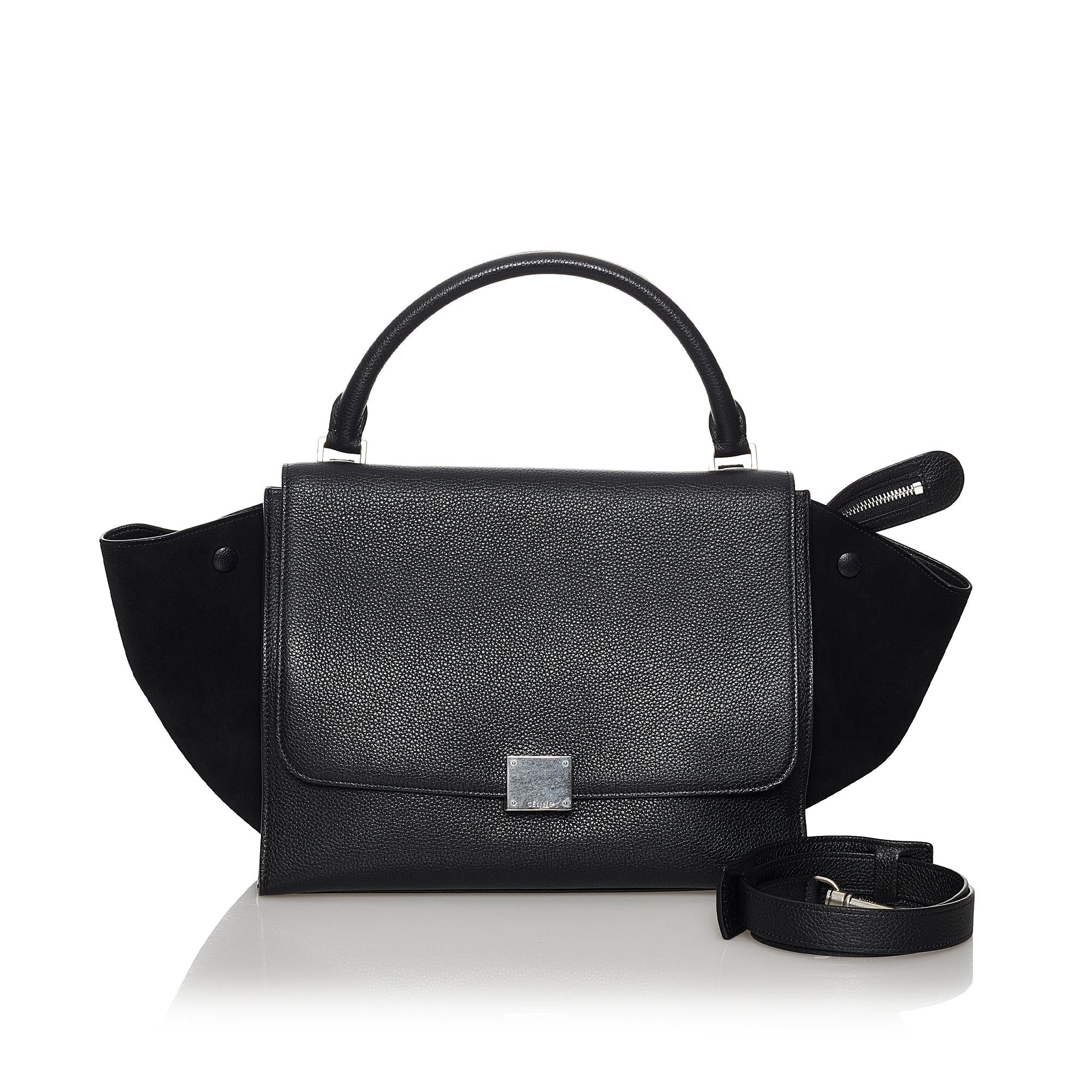 Celine Trapeze Leather Satchel (SHG-30491)